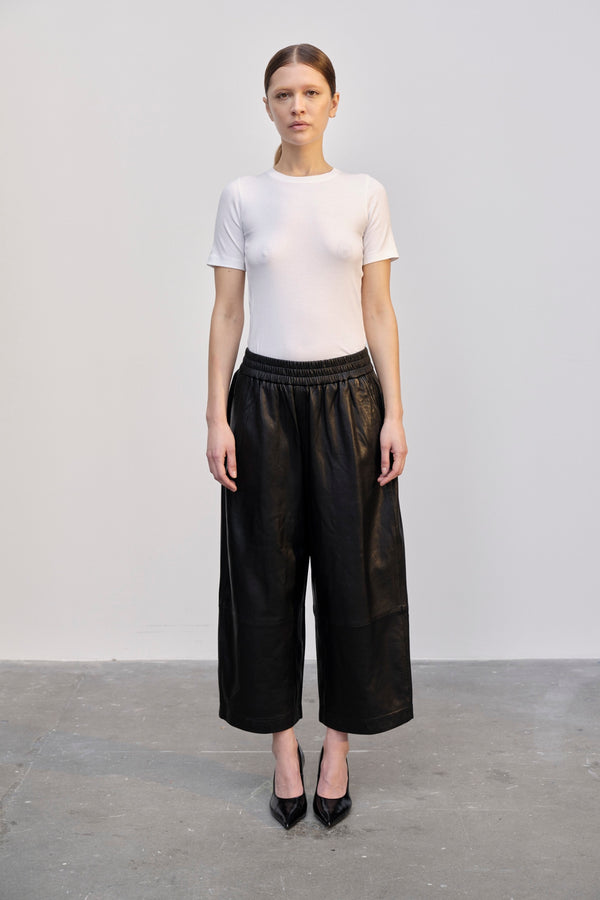 Birgitte Herskind Eagle Cropped Leather Pants - Black Black