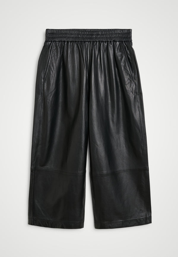 birgitte herskind Eagle Cropped Leather Pants - Black Black