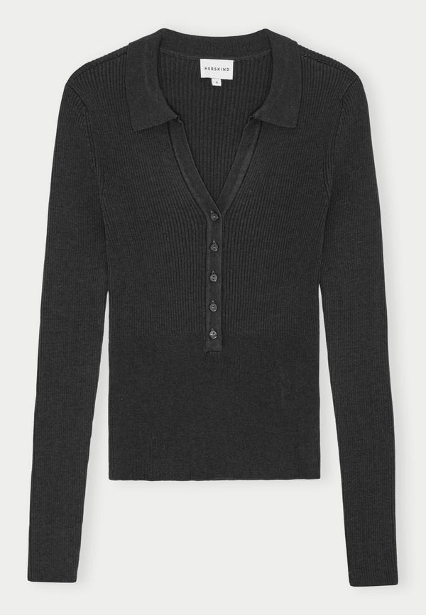 birgitte herskind Finn Knit Blouse - Dark Grey Dark Grey