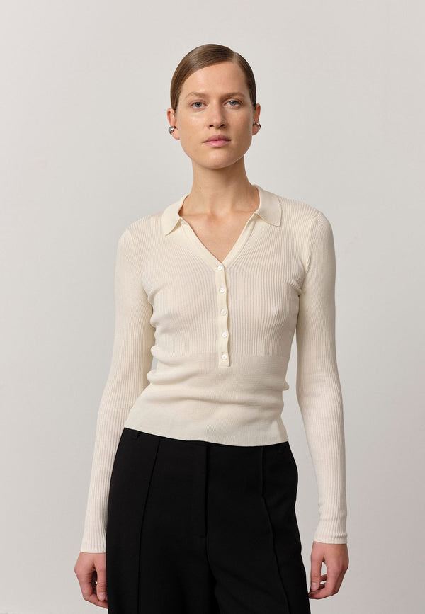 birgitte herskind Finn Knit Blouse - Off White Off White