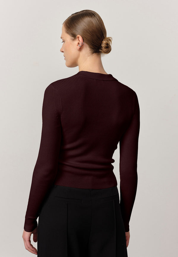 Birgitte Herskind Finn Knit Blouse - Wine Red Wine Red