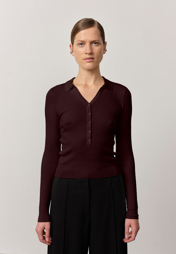 birgitte herskind Finn Knit Blouse - Wine Red Wine Red