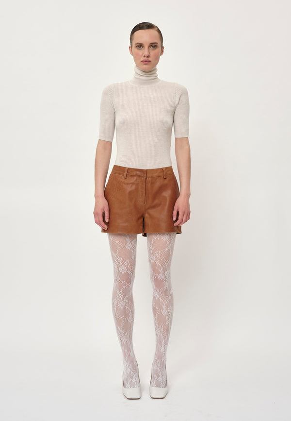 Birgitte Herskind Holly Leather Shorts - Cognac Cognac
