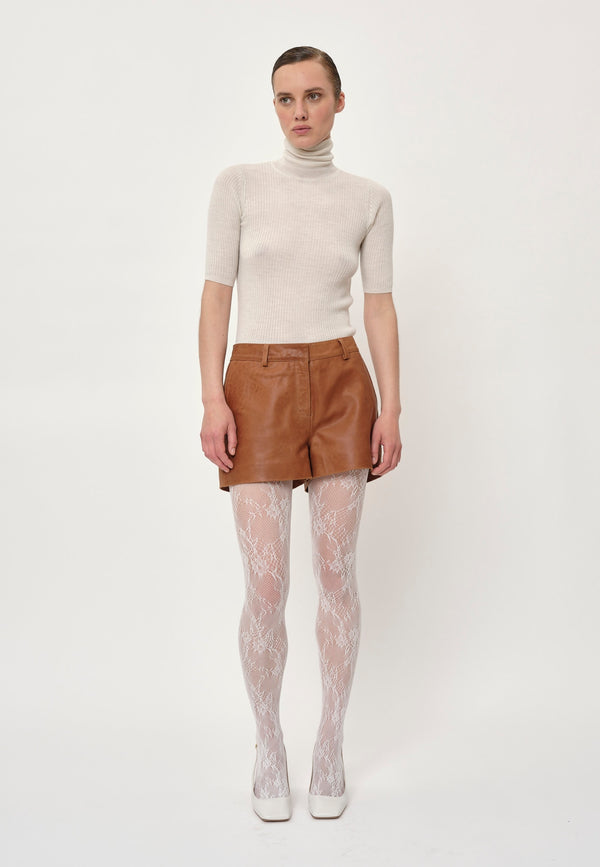 Birgitte Herskind Holly Leather Shorts - Cognac Cognac