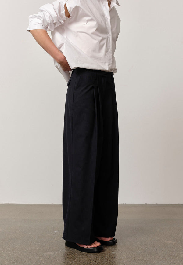 birgitte herskind Lotus Pants - Navy Pinstripe Navy Pinstripe