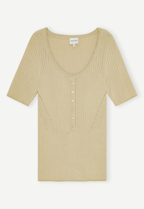 birgitte herskind Mie Knit Blouse - Asparagus Asparagus