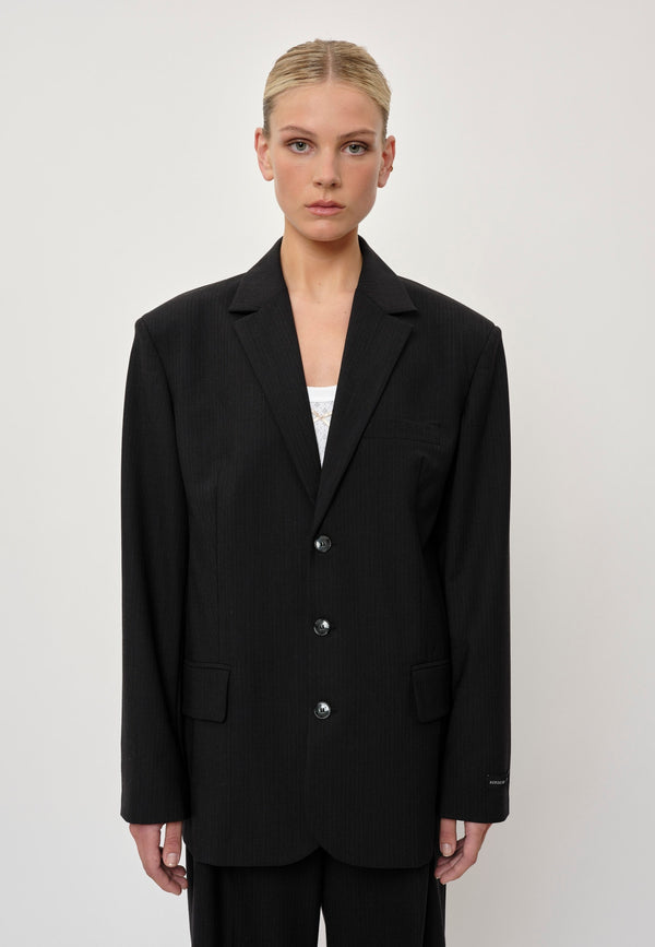 Birgitte Herskind Nika Blazer - Dark Grey Pinstripe Dark Grey Pinstripe