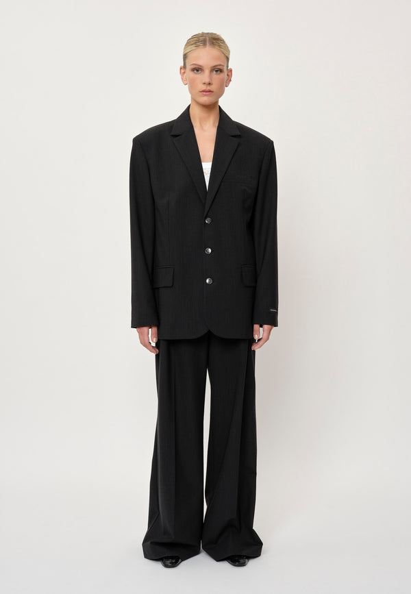 Birgitte Herskind Nika Blazer - Dark Grey Pinstripe Dark Grey Pinstripe