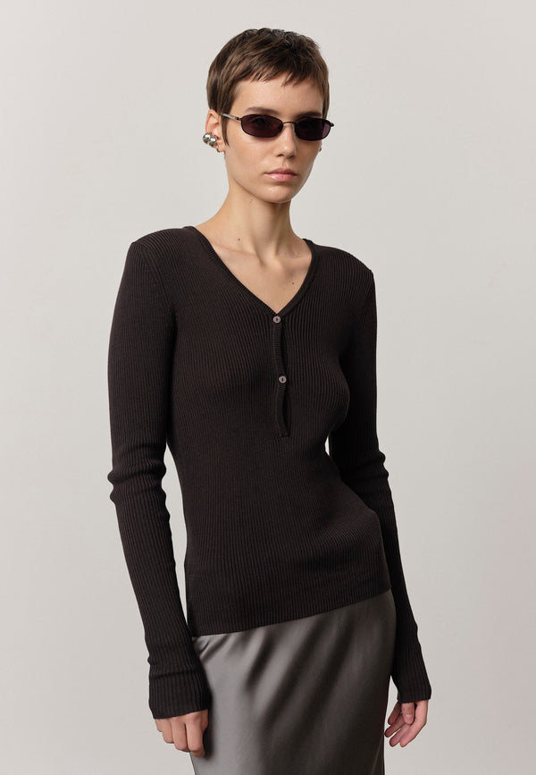 Birgitte Herskind Oscar Knit Blouse - Dark Grey Dark Grey