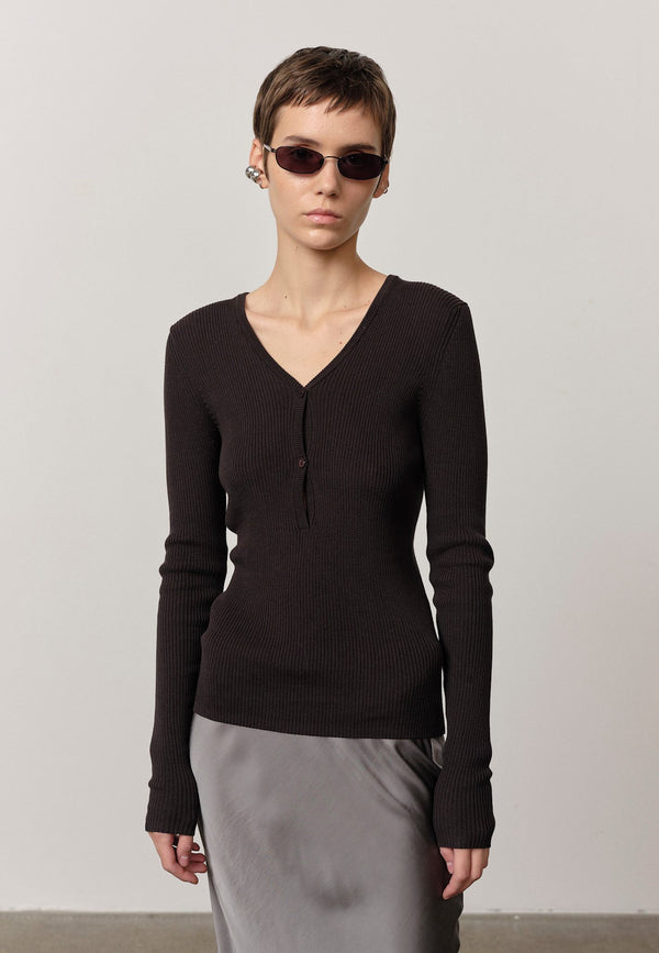 birgitte herskind Oscar Knit Blouse - Dark Grey Dark Grey