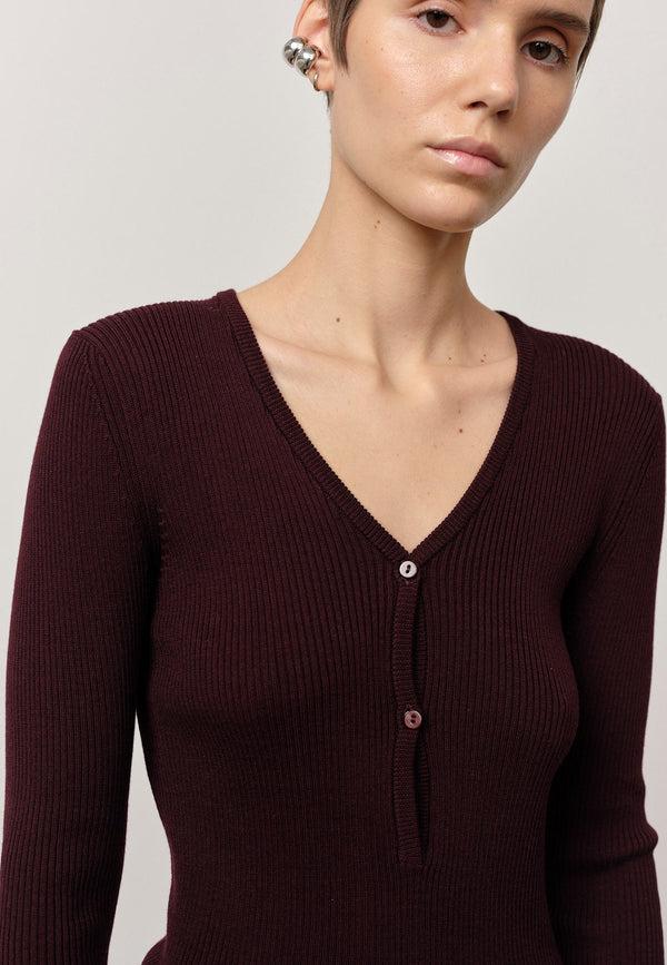 Birgitte Herskind Oscar Knit Blouse - Wine Red Wine Red