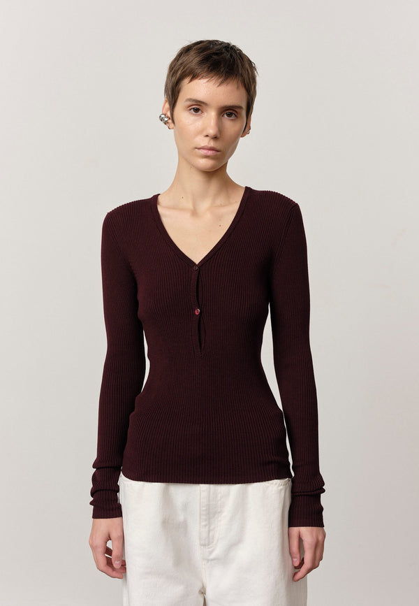 Birgitte Herskind Oscar Knit Blouse - Wine Red Wine Red