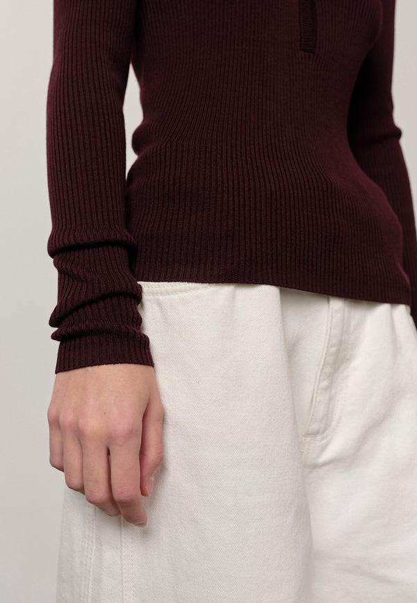 Birgitte Herskind Oscar Knit Blouse - Wine Red Wine Red