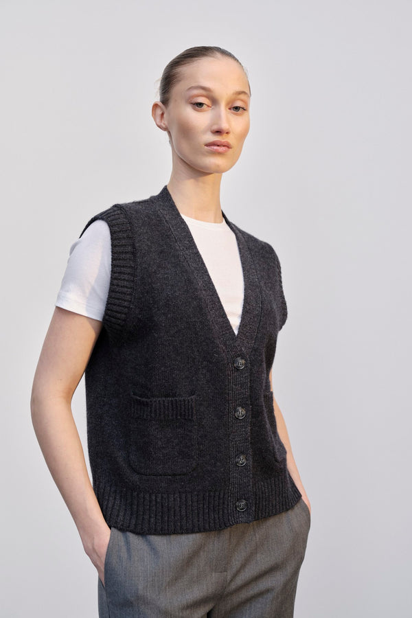 Birgitte Herskind Thea Knit Vest - Dark Grey Dark Grey