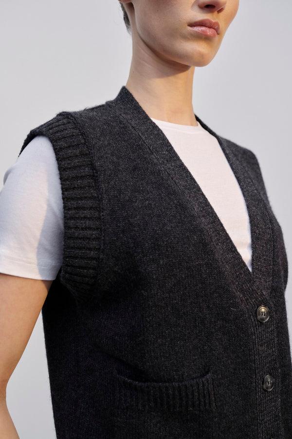 Birgitte Herskind Thea Knit Vest - Dark Grey Dark Grey