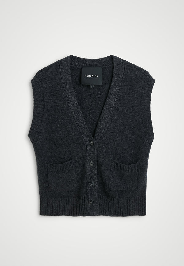 birgitte herskind Thea Knit Vest - Dark Grey Dark Grey