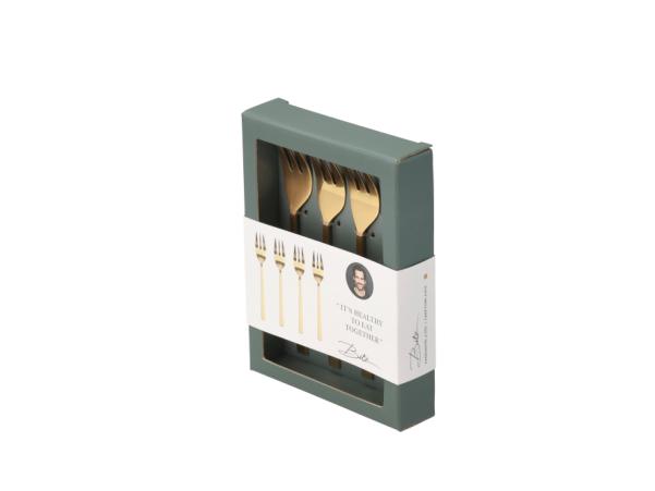 Bitz BITZ Cake Fork 14.4 Cm 4 Pcs Brass