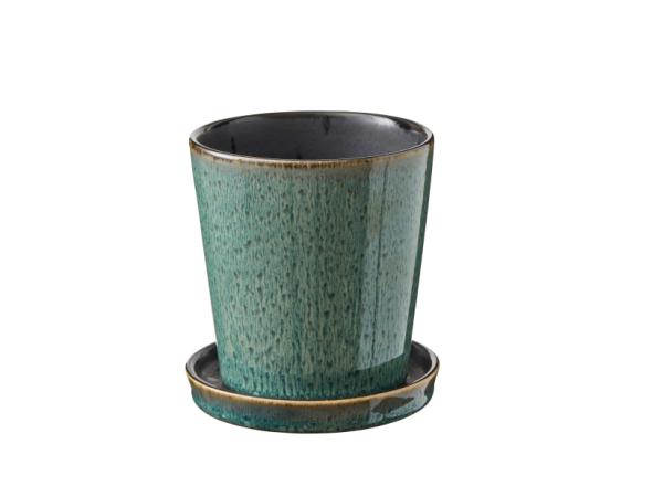 bitz BITZ Flowerpot Dia. 10 x 10 5 cm Green/black
