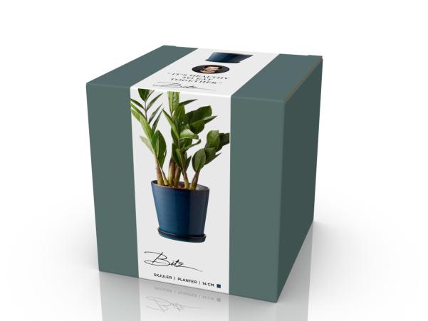 Bitz BITZ Flowerpot Dia. 14 Cm Dark Blue/black