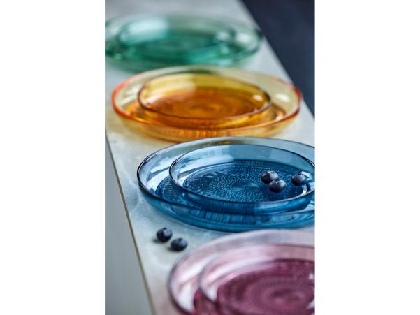 Bitz BITZ Kusintha Glass Plate Dia 18 Cm Blue