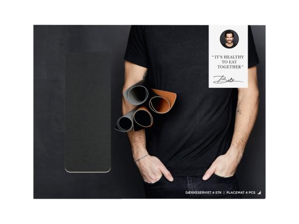 Bitz BITZ Placemat 46 X 33 Cm 4 Pcs Black/Cream