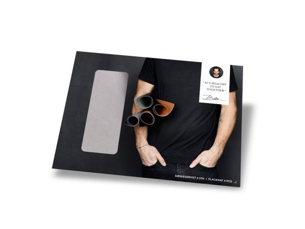 Bitz BITZ Placemat 46 X 33 Cm 4 Pcs Black/Grey