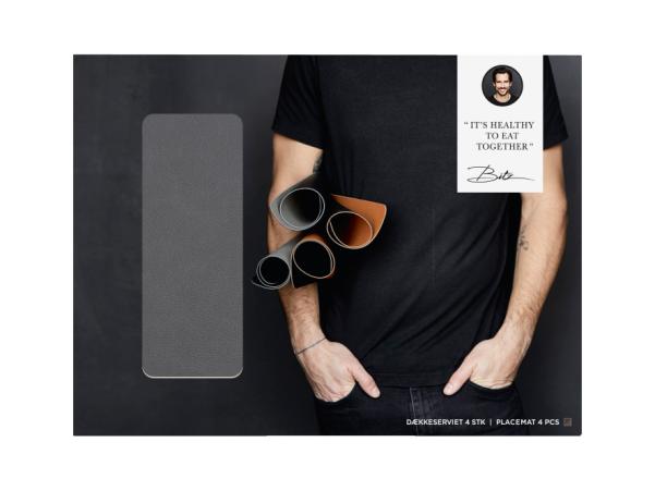 Bitz BITZ Placemat 46 X 33 Cm 4 Pcs Wood/Titanium