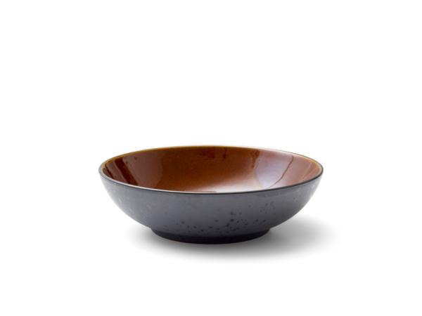 bitz BITZ Salad bowl Dia. 24 x 6 cm Black/amber