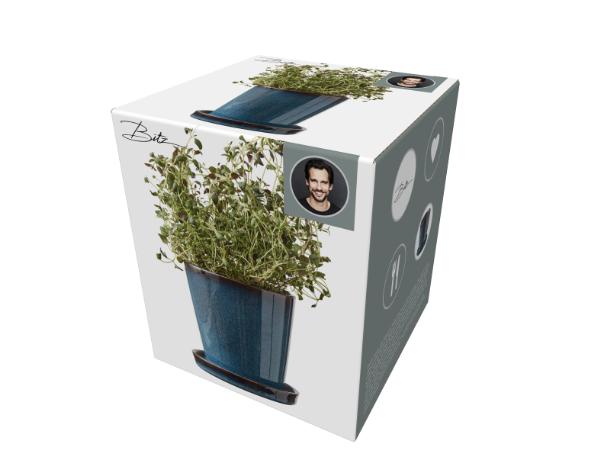 Bitz BITZ Flowerpot Dia. 10 X 10 5 Cm Dark Blue/black