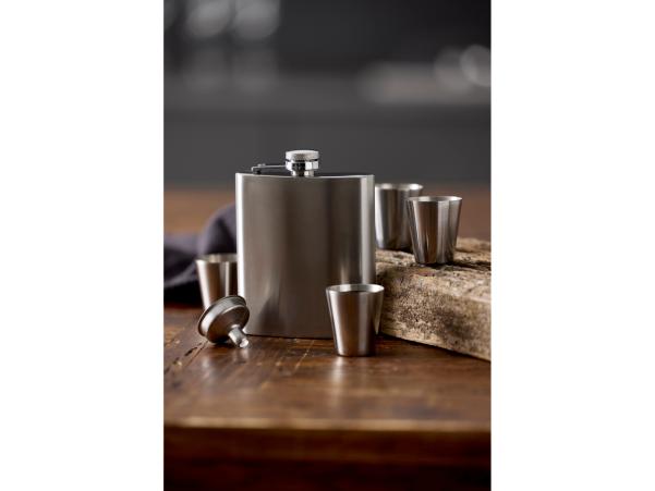 Bitz Funktion Hip Flask With 4 Cups 200 Ml