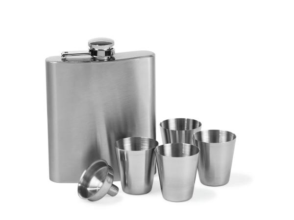 bitz Funktion Hip flask with 4 cups 200 ml
