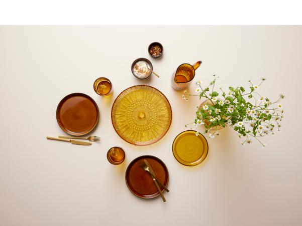 Bitz BITZ Kusintha Serving Dish Round Dia 30 X 3 Cm Amber