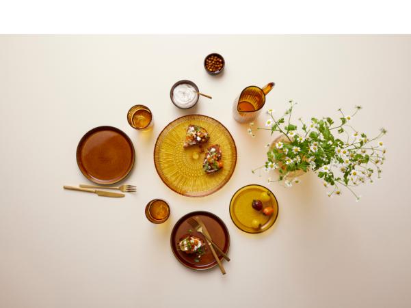 Bitz BITZ Kusintha Serving Dish Round Dia 30 X 3 Cm Amber