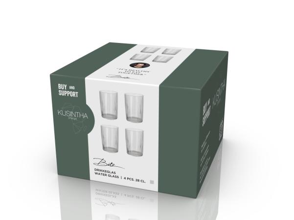 Bitz BITZ Kusintha Water Glass Dia 7 X 10 5 Cm 28 Cl 4 Pcs Clear