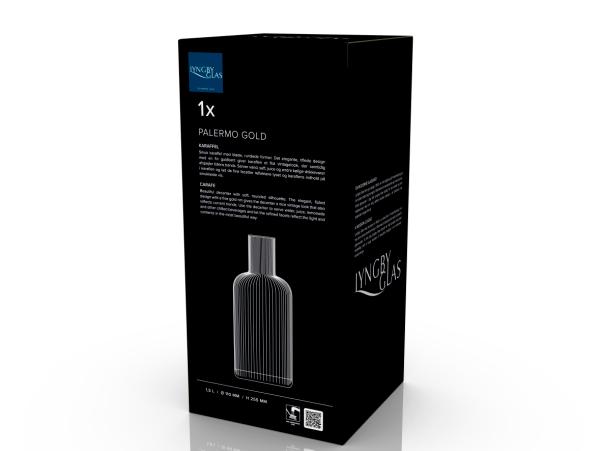 Bitz Lyngby Glas Palermo Gold Carafe 1.5 Liter