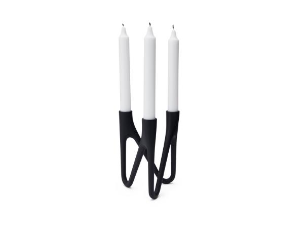 bitz Morsø Roots Candlestick 3 candles Black