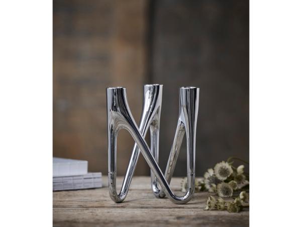 Bitz Morsø Roots Candlestick 3 Candles Chrome