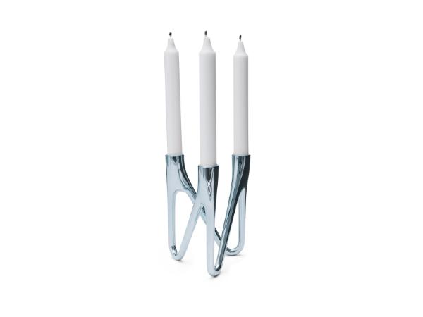 bitz Morsø Roots Candlestick 3 candles Chrome