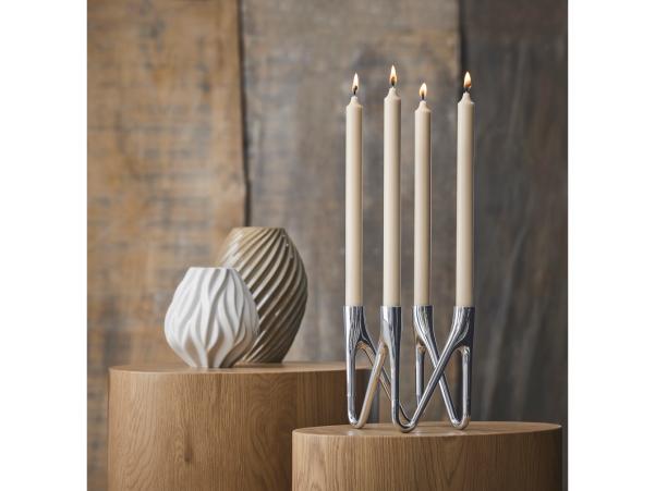 Bitz Morsø Roots Candlestick 4 Candles Chrome