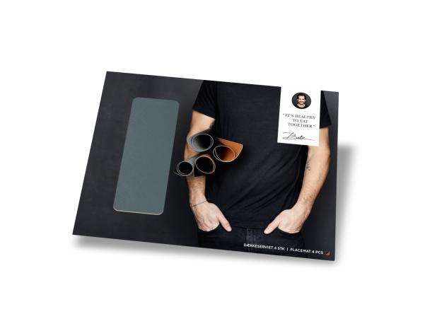 Bitz BITZ Placemat 46 X 33 Cm 4 Pcs Pine Green/Dark Brown