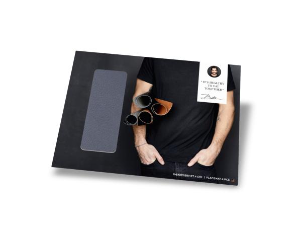 Bitz BITZ Placemat 46 X 33 Cm 4 Pcs Royal Blue/Sand