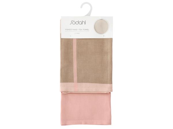 Bitz Södahl Blocks Tea Towel 50 X 70 Cm 2 Pcs Rose