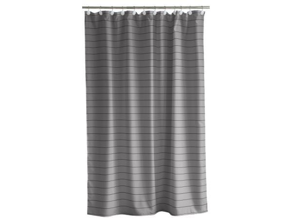 bitz Södahl Line Shower Curtain 180 x 200 cm Grey