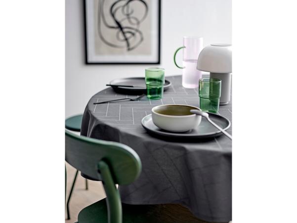 Bitz Södahl Tiles Damask Tablecloth Dia 180 Cm Ash