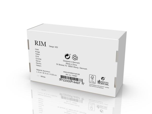 Bitz Zone Denmark Rim Hook 4 X 2 X 8.5 Cm White