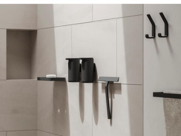 Bitz Zone Rim Showershelf 22 X 11.4 X 2 Cm Black