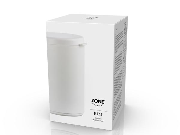 Bitz Zone Rim Toilet Bin For Wall 3.3 Liter White