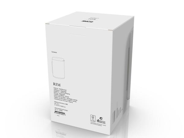 Bitz Zone Rim Toilet Bin For Wall 3.3 Liter White