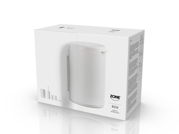 Bitz Zone Rim Toilet Bin For Wall 3.3 Liter White