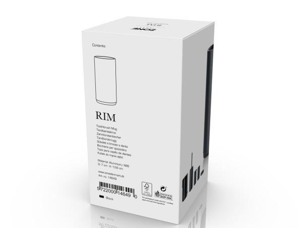 Bitz Zone Rim Toothbrush Mug Dia 7 X 13.6 Cm Black